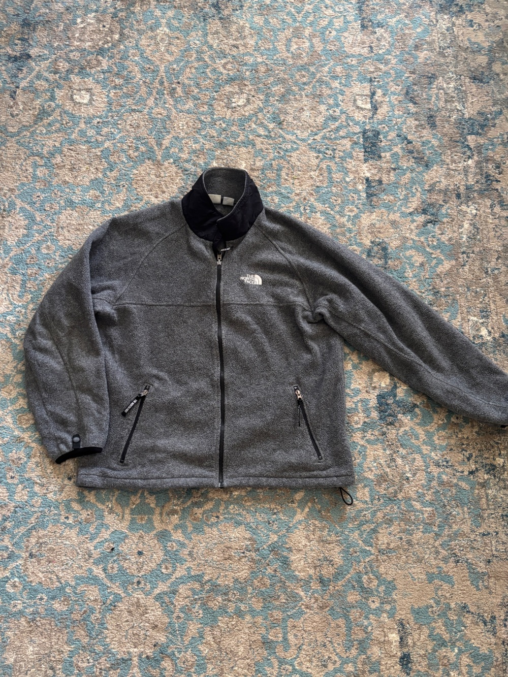 Men’s North Face Fleece Full Zip Gray Jacket Size Large